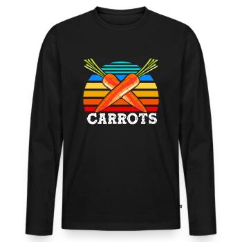 Vintage Carrots Carrot - Men's Premium Organic Long Sleeve Shirt - black - Front - Nico (187cm)