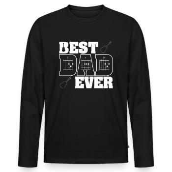Beste Papa jemals Gitarre Akkorde Musiker lustige Väter - Männer Premium Bio Langarmshirt - Schwarz - Vorne - Nico (187cm)