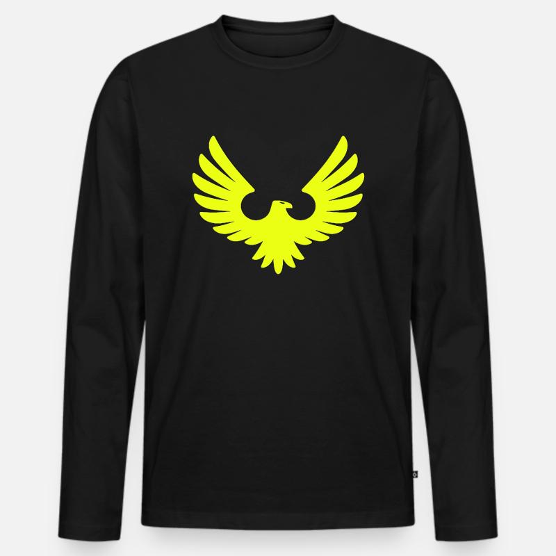 Adler - Männer Premium Bio Langarmshirt - Schwarz