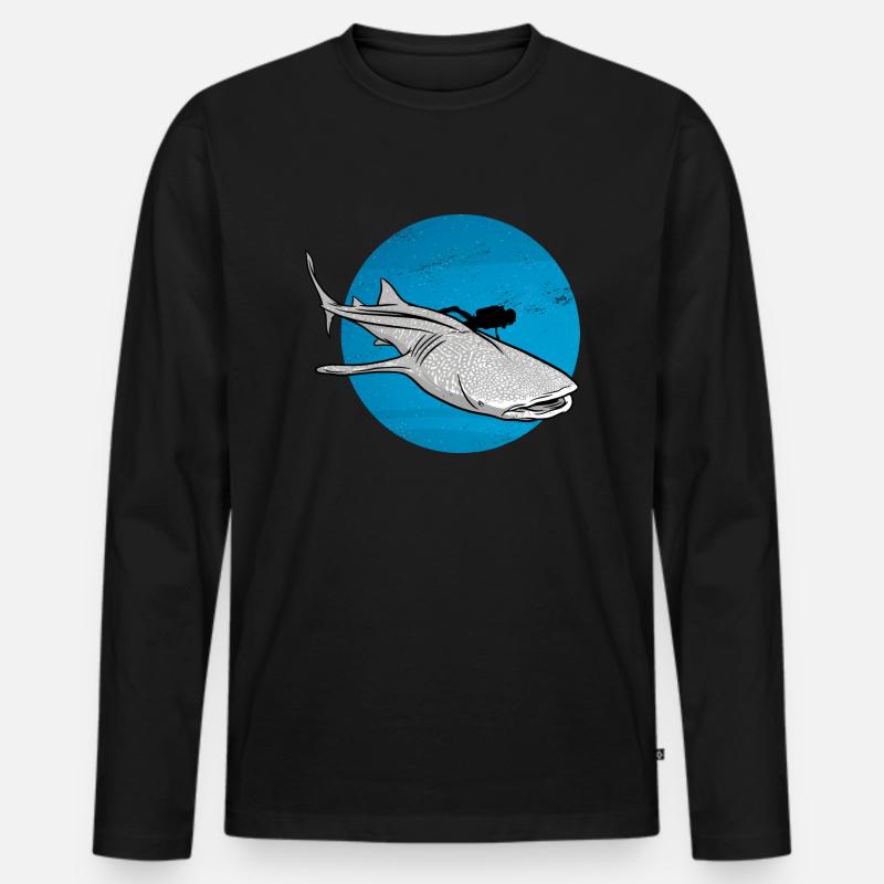 Tauchen mit Walhai - Männer Premium Bio Langarmshirt - Schwarz