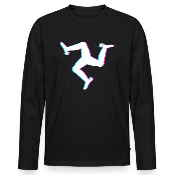 3 Beine und 3 Füße - Männer Premium Bio Langarmshirt - Schwarz - Vorne - Nico (187cm)