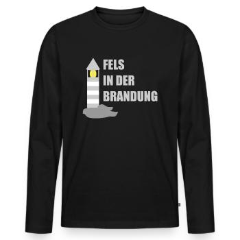 Fels in der Brandung - Männer Premium Bio Langarmshirt - Schwarz - Vorne - Nico (187cm)