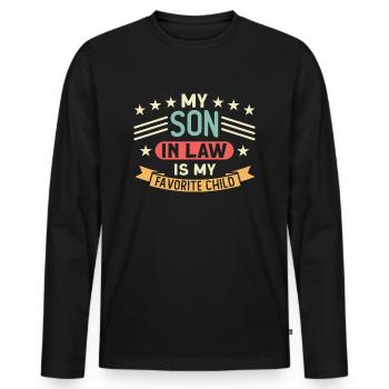 Son-in-law son-in-law - Men's Premium Organic Long Sleeve Shirt - black - Front - Nico (187cm)