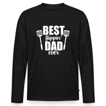 MEILLEUR GRILL PÈRE PAPA GRILL BBQ MEILLEUR MOTIF - T-shirt manches longues Premium bio Homme - noir - Devant - Nico (187cm)