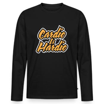 CARDIOO - Männer Premium Bio Langarmshirt - Schwarz - Vorne - Nico (187cm)