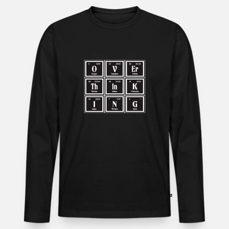 Überdenken | Periodensystem der Elemente - Männer Premium Bio Langarmshirt - Schwarz
