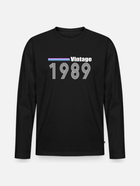 1989 - Men's Premium Organic Long Sleeve Shirt - black