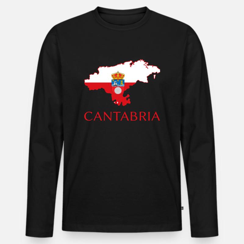 Kantabrien - Männer Premium Bio Langarmshirt - Schwarz