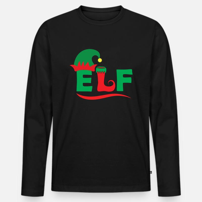 Elf - Männer Premium Bio Langarmshirt - Schwarz