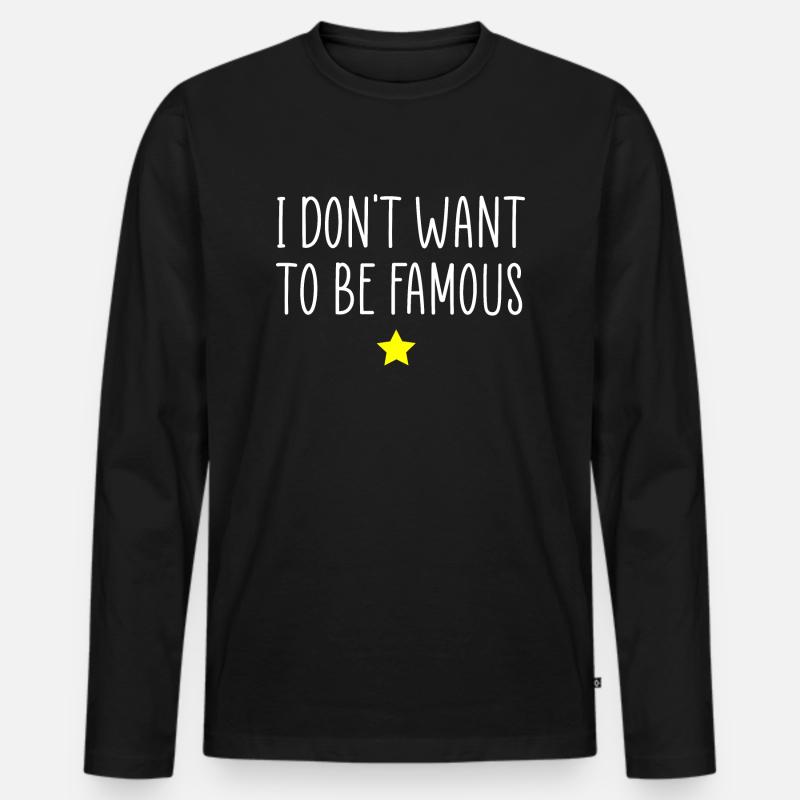 Berühmt - Männer Premium Bio Langarmshirt - Schwarz