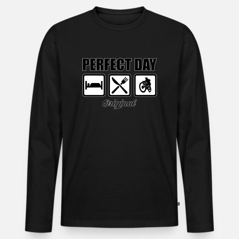 Perfect Day - Männer Premium Bio Langarmshirt - Schwarz