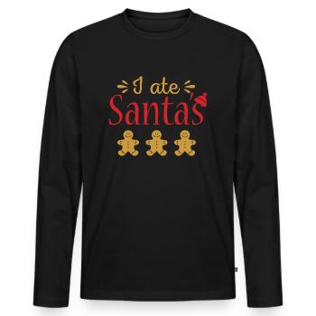 J’ai mangé du pain d’épices du Père Noël - T-shirt manches longues Premium bio Homme - noir - Devant - Nico (187cm)