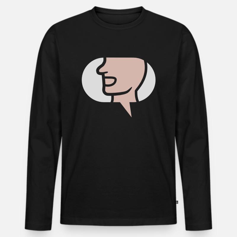 Chat Simple Symbol Speech Bubble - Men's Premium Organic Long Sleeve Shirt - black