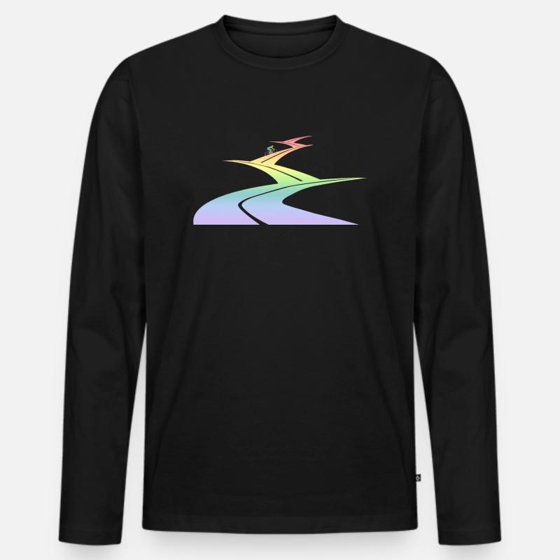 Fahrradfahren - Männer Premium Bio Langarmshirt - Schwarz