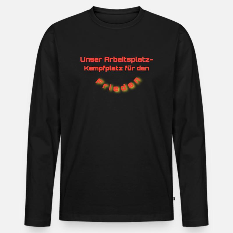 Arbeitsplatz - Männer Premium Bio Langarmshirt - Schwarz