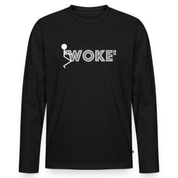 Wake up | funny pictures, funny sayings - Men's Premium Organic Long Sleeve Shirt - black - Front - Nico (187cm)
