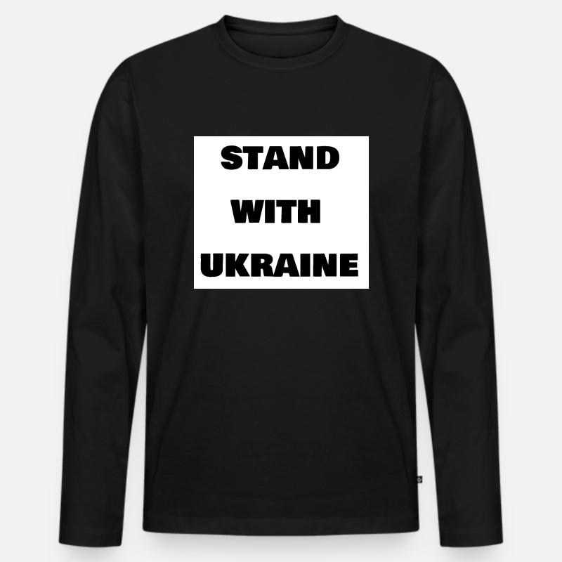 Ukraine - Männer Premium Bio Langarmshirt - Schwarz