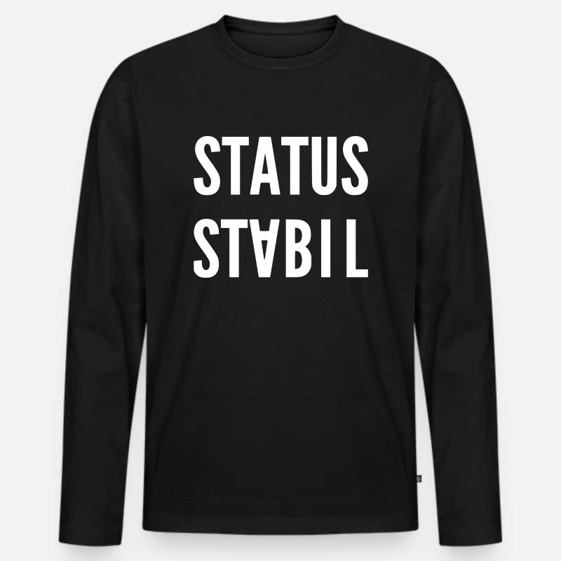 STATUS STABIL - Männer Premium Bio Langarmshirt - Schwarz