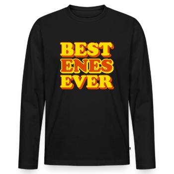 Enes First Name Funny Gift - Men's Premium Organic Long Sleeve Shirt - black - Front - Nico (187cm)