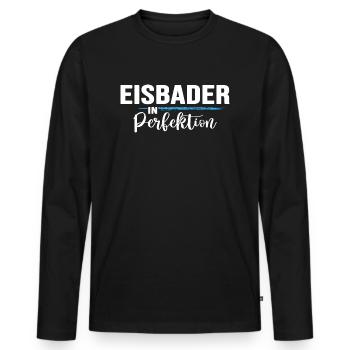 Eisbaden Eisbader im Eisbad Winterbaden - Männer Premium Bio Langarmshirt - Schwarz - Vorne - Nico (187cm)