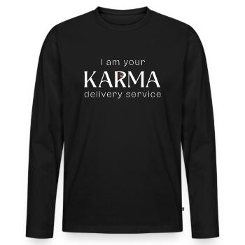 Karma - T-shirt manches longues Premium bio Homme - noir - Devant - Nico (187cm)