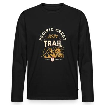 Pacific Crest Trail 2024 PCT Wanderung USA - Männer Premium Bio Langarmshirt - Schwarz - Vorne - Nico (187cm)