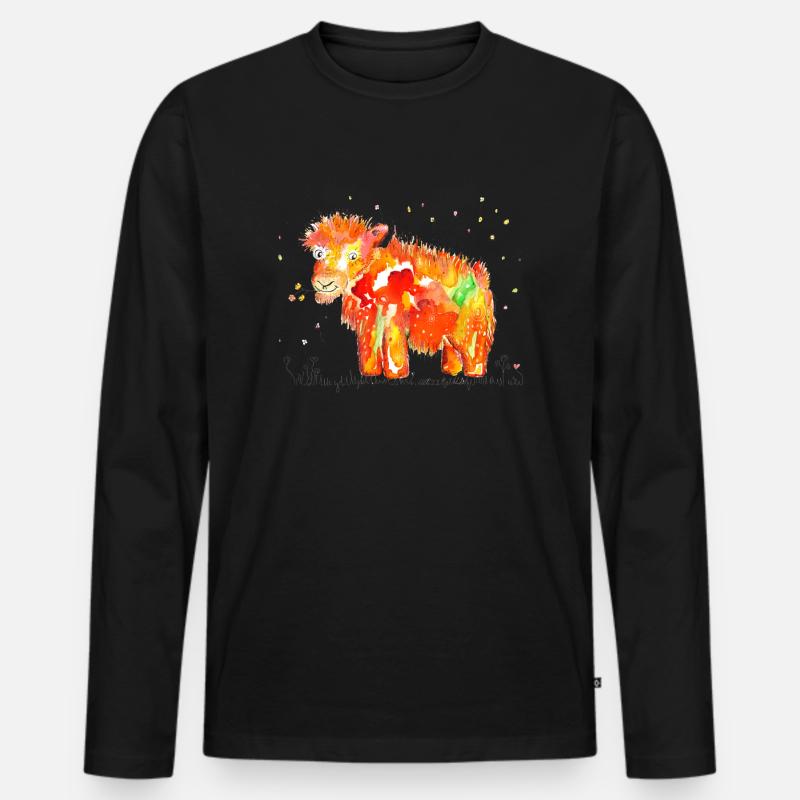 Gute Laune Moschus-Ochse - Männer Premium Bio Langarmshirt - Schwarz