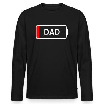Papa - T-shirt manches longues Premium bio Homme - noir - Devant - Nico (187cm)