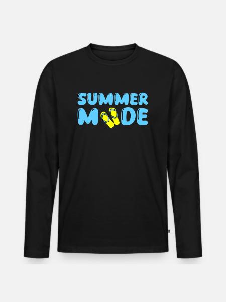 Summer Mode - Men's Premium Organic Long Sleeve Shirt - black