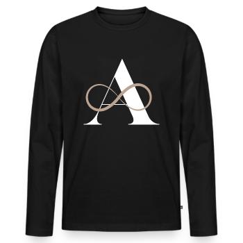 Letter to infinity - Men's Premium Organic Long Sleeve Shirt - black - Front - Nico (187cm)