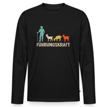 Ziegen Führungskraft Ziegenbock Landwirt Ziege - Männer Premium Bio Langarmshirt - Schwarz - Vorne - Nico (187cm)