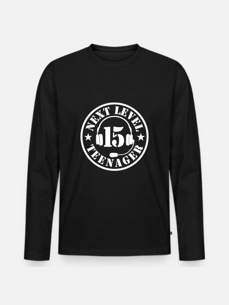 15th Birthday Boy - Men's Premium Organic Long Sleeve Shirt - black