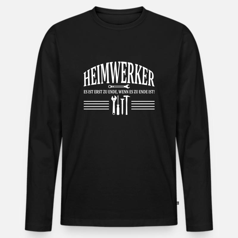 Heimwerker - Männer Premium Bio Langarmshirt - Schwarz
