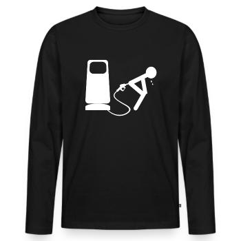 essence white - T-shirt manches longues Premium bio Homme - noir - Devant - Nico (187cm)
