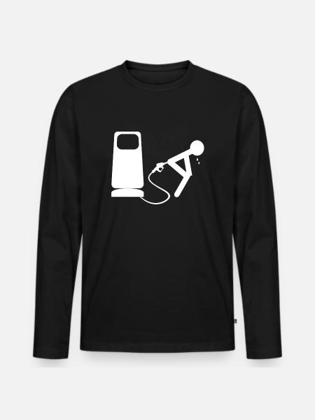 white petrol - Men's Premium Organic Long Sleeve Shirt - black