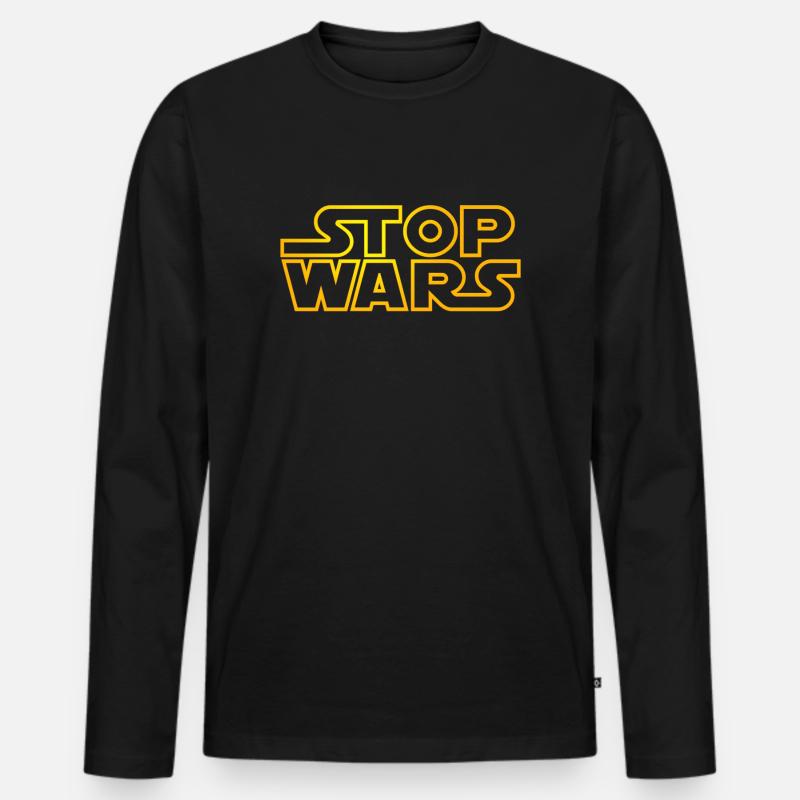 stop wars starlight outline - Männer Premium Bio Langarmshirt - Schwarz