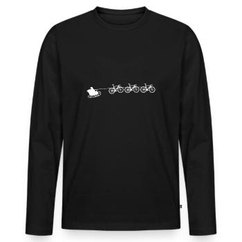 Vélo de luge de Noël - T-shirt manches longues Premium bio Homme - noir - Devant - Nico (187cm)