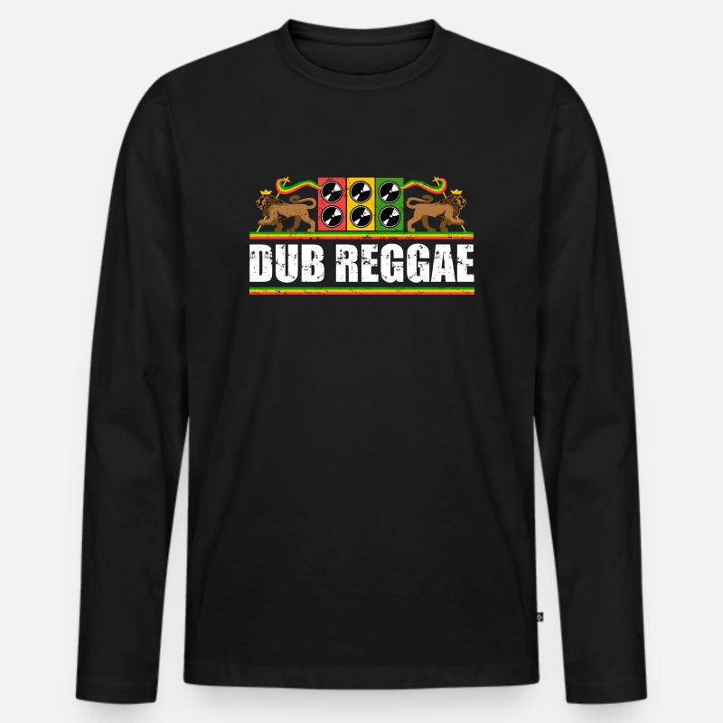 Dub Reggae - Männer Premium Bio Langarmshirt - Schwarz