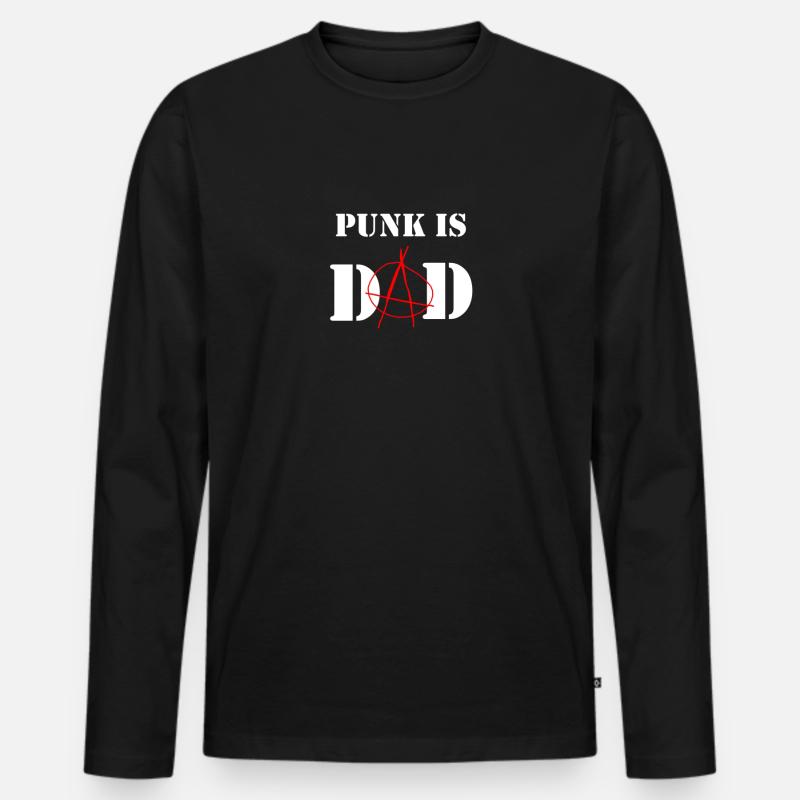 Punk is Dad - Männer Premium Bio Langarmshirt - Schwarz