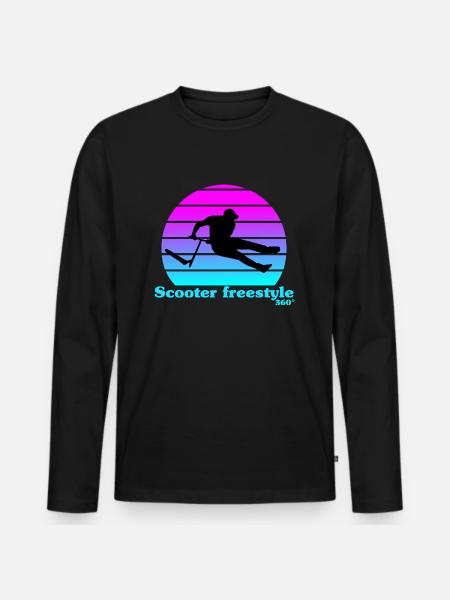 Sunshine Freestyle Roller - Männer Premium Bio Langarmshirt - Schwarz
