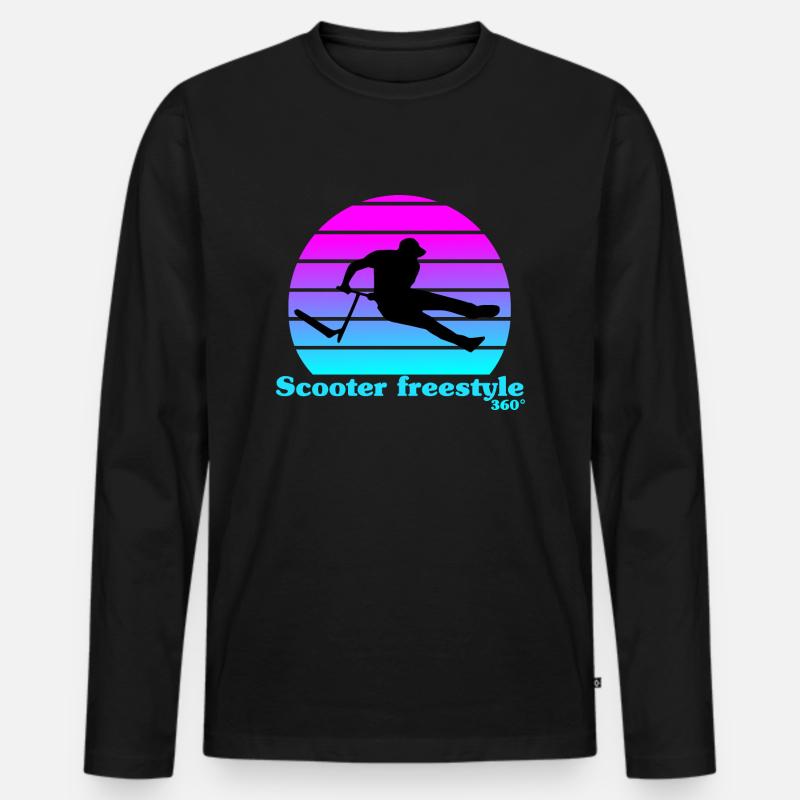 Sunshine Freestyle Roller - Männer Premium Bio Langarmshirt - Schwarz