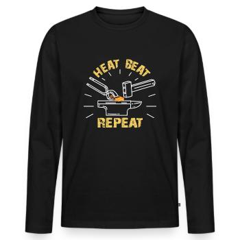 Blacksmith | Farrier - Men's Premium Organic Long Sleeve Shirt - black - Front - Nico (187cm)