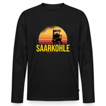 Saarkohle Zeche Saarland Kumpel Bergbau - Männer Premium Bio Langarmshirt - Schwarz - Vorne - Nico (187cm)