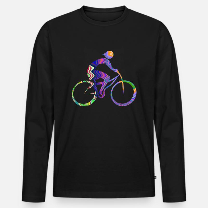 Radfahrer - Männer Premium Bio Langarmshirt - Schwarz