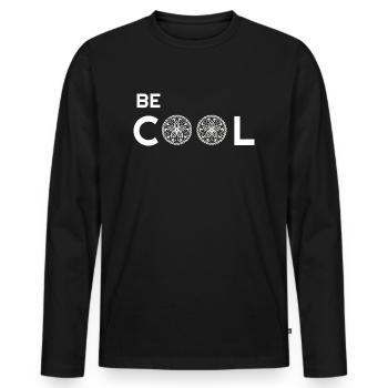 Lasst uns cool sein, cool sein, cool eiskalt sein, - Männer Premium Bio Langarmshirt - Schwarz - Vorne - Nico (187cm)