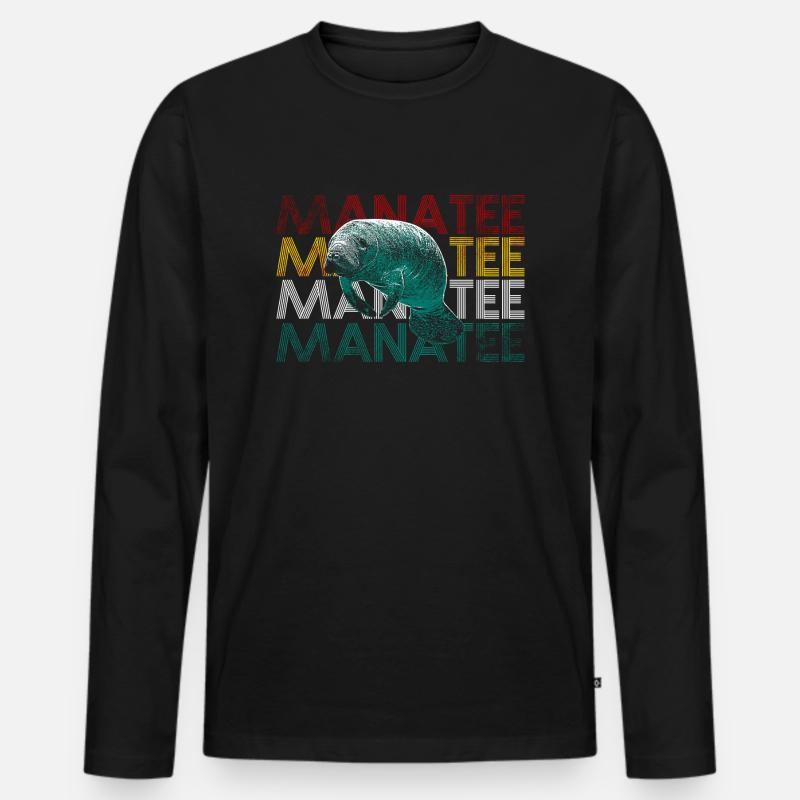 Seekuh - Männer Premium Bio Langarmshirt - Schwarz