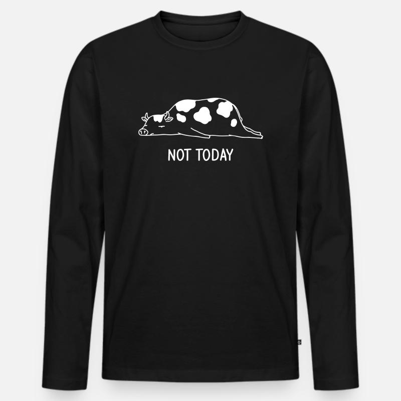 Lustige Tiere: Kuh - Männer Premium Bio Langarmshirt - Schwarz