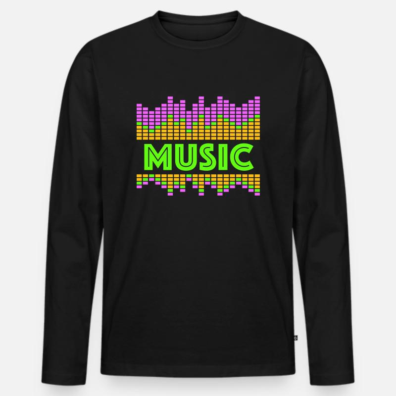 Music Equalizer LED Lichter Rhythmus tanzen Stereo - Männer Premium Bio Langarmshirt - Schwarz