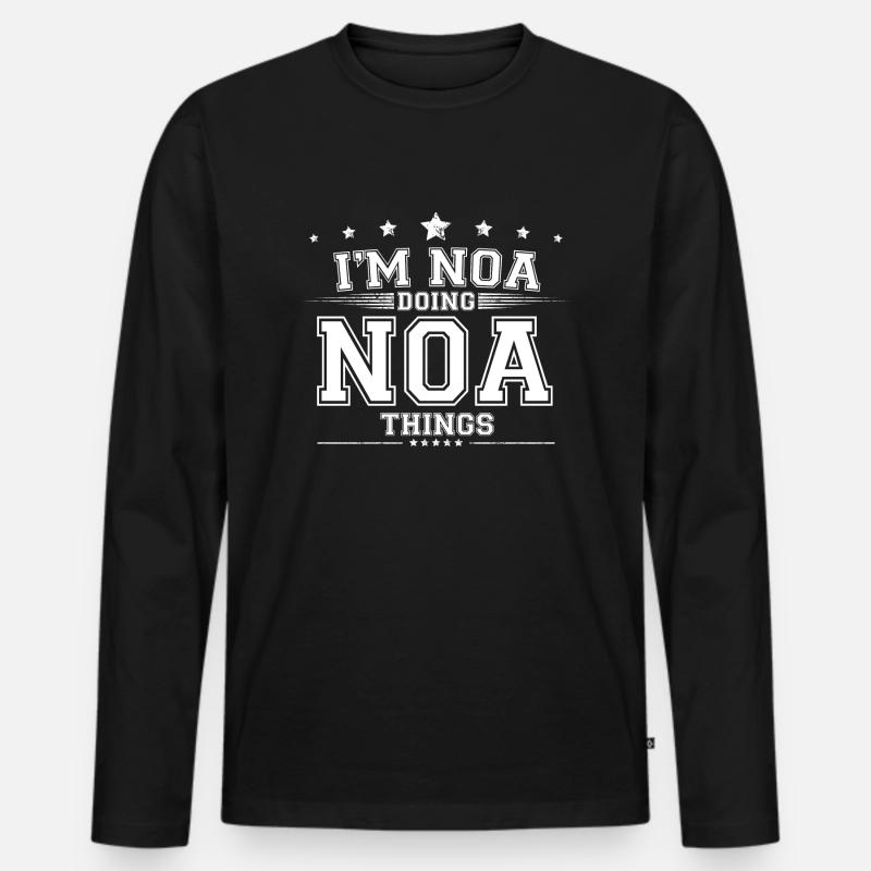 Noa - Männer Premium Bio Langarmshirt - Schwarz