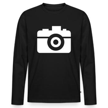 caméra de film de photographie - T-shirt manches longues Premium bio Homme - noir - Devant - Nico (187cm)
